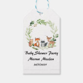 woodland animal baby shower design cadeaulabel (Voorkant)