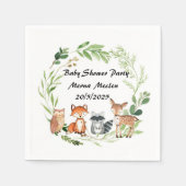 woodland animal  baby shower design servet (Voorkant)