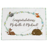Woodland Animal Baby shower Groot Cadeauzakje (Voorkant)