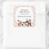 Woodland Animal Baby shower grote gunst Vierkante Sticker (Tas)