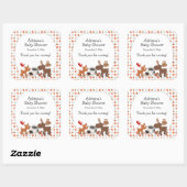 Woodland Animal Baby shower grote gunst Vierkante Sticker (Vel)