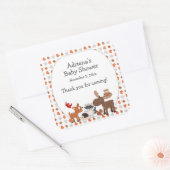 Woodland Animal Baby shower grote gunst Vierkante Sticker (Envelop)
