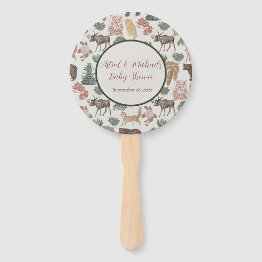 Woodland Animal Baby shower Handwaaier (Voorkant)