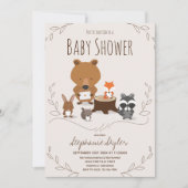 Woodland Animal Baby shower Invitation Kaart (Voorkant)