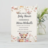woodland animal baby shower invitation kaart (Staand voorkant)