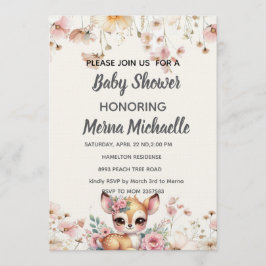 woodland animal baby shower invitation kaart