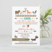 Woodland Animal Baby shower Kaart (Staand voorkant)