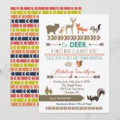 Woodland Animal Baby shower Kaart (Voorkant / Achterkant)