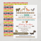 Woodland Animal Baby shower Kaart (Voorkant / Achterkant)