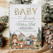 Woodland animal Baby Shower Kaart