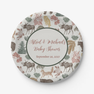 Woodland Animal Baby shower Papieren Bordje