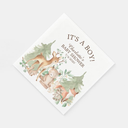 Woodland Animal Baby shower papieren servetten (Hoek)