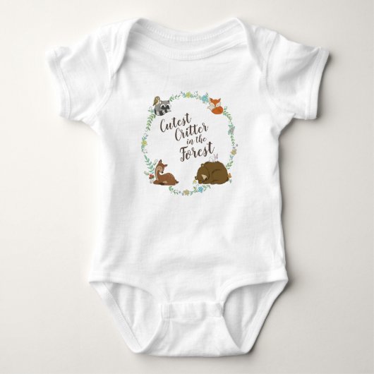 Woodland Animal Baby shower Romper (Voorkant)