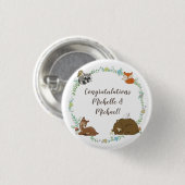 Woodland Animal Baby shower Ronde Button 3,2 Cm (Voorkant /achterkant)