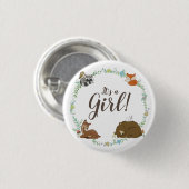 Woodland Animal Baby shower Ronde Button 3,2 Cm (Voorkant /achterkant)