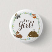 Woodland Animal Baby shower Ronde Button 3,2 Cm (Voorkant)