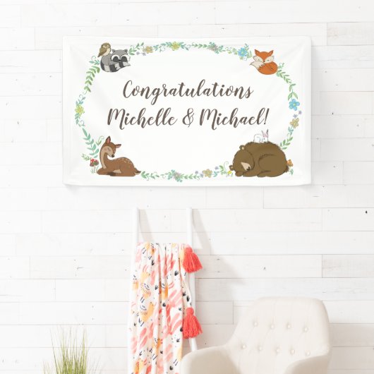 Woodland Animal Baby shower Spandoek (Insitu)