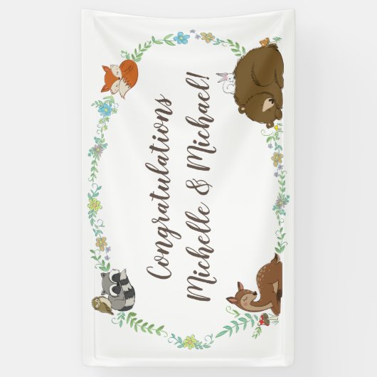 Woodland Animal Baby shower Spandoek (Verticaal)