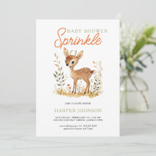Woodland Animal Baby shower Sprinkle Invitation Kaart