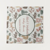 Woodland Animal Baby shower Wandkleed (Voorkant (horizontaal))