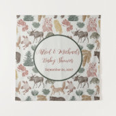 Woodland Animal Baby shower Wandkleed (Voorkant)