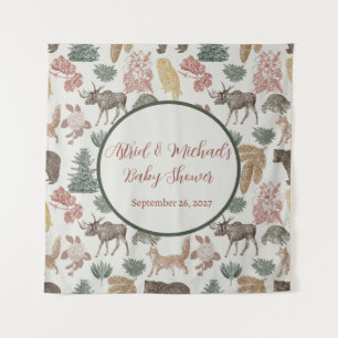 Woodland Animal Baby shower Wandkleed