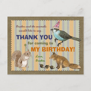 Woodland Animal Bedankt Briefkaart