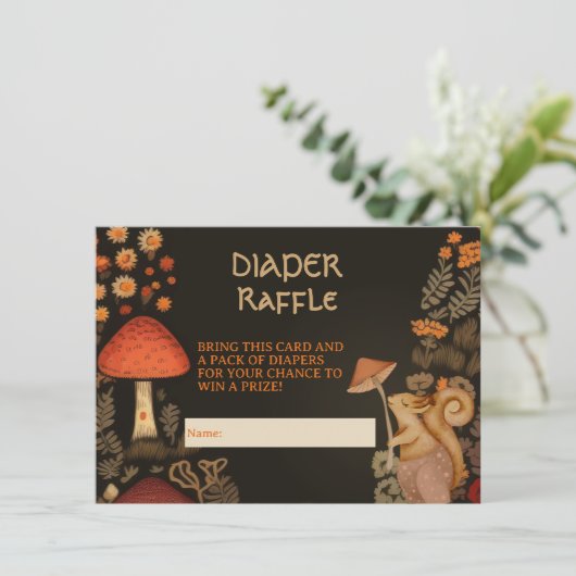 Woodland Animal betoverde luierloof Informatiekaartje (Staand voorkant)