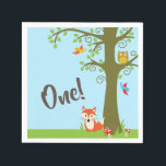 Woodland Animal Birthday Cute Kinder Forest Friend Servet<br><div class="desc">Dit kind schattige bosafendierthema is perfect voor je eerste verjaardagsfeestje! Geweldig voor een schattig kind dat in de lente geboren is,  of een beetje dat van bosrijke dieren houdt. Een eerste verjaardagsthema past bij een bos avontuur!</div>