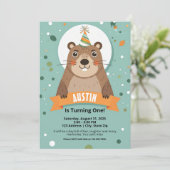 Woodland Animal Birthday Uitnodigingen voor kinder (Staand voorkant)
