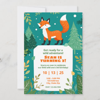 Woodland Animal Birthday Uitnodigingen voor kinder