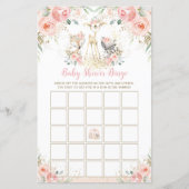 Woodland Animal Blush Floral Baby shower Bingo (Voorkant)