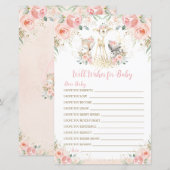 Woodland Animal Blush Floral Well Wishes for Baby (Voorkant / Achterkant)