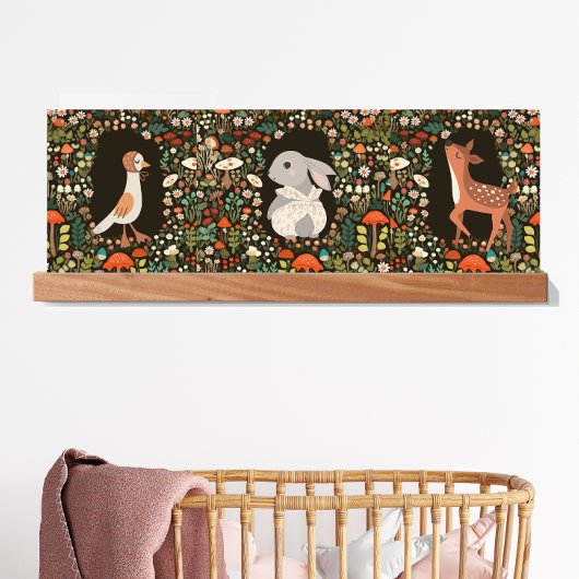 Woodland Animal Boho Floral Triptych Poster