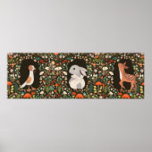 Woodland Animal Boho Floral Triptych Poster (Voorkant)