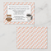 Woodland Animal Book Request / baby shower insert Informatiekaartje (Voorkant / Achterkant)
