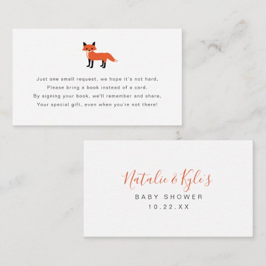 Woodland Animal Book Request Kaart (Voorkant / Achterkant)