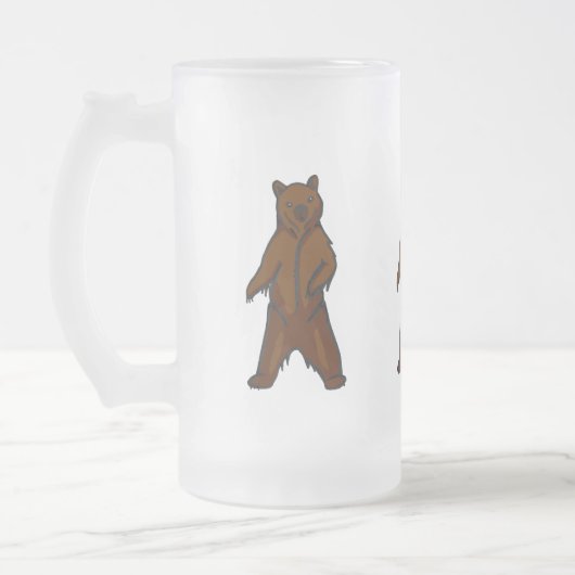 Woodland Animal Brown Grizzly Beer Matglas Bierpul (Links)
