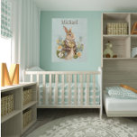 Woodland Animal Bunny Rabbit Nursery Name Imitatie Canvas Print<br><div class="desc">Rustige sprookjeskonijnenkonijn. Gewoon schattig voor de baby-kwekerij. Voeg naam toe aan personaliseren.</div>