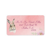 Woodland Animal Bunny Waterverf Adres Label (Voorkant)