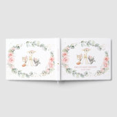 Woodland Animal Chic Blush Roze Bloemen Baby showe Gastenboek (Volledig)