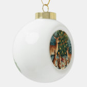Woodland Animal Christmas Scene Keramische Bal Ornament (Links)
