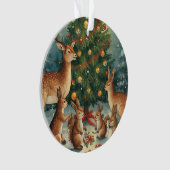 Woodland Animal Christmas Scene Ornament (voorkant)