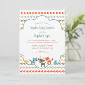 Woodland Animal Couples Baby Sprinkle Kaart (Staand voorkant)