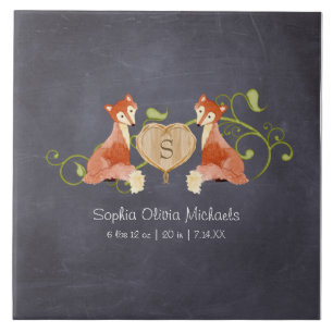 Woodland Animal Creatures, Fox n Vines Newborn Tegeltje