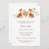 Woodland Animal Creatures, Fox n Vines Weddings Kaart (Voorkant / Achterkant)