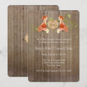 Woodland Animal Creatures, Fox n Vines Weddings Kaart (Voorkant / Achterkant)