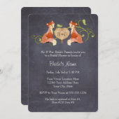 Woodland Animal Creatures, Fox n Vines Weddings Kaart (Voorkant / Achterkant)