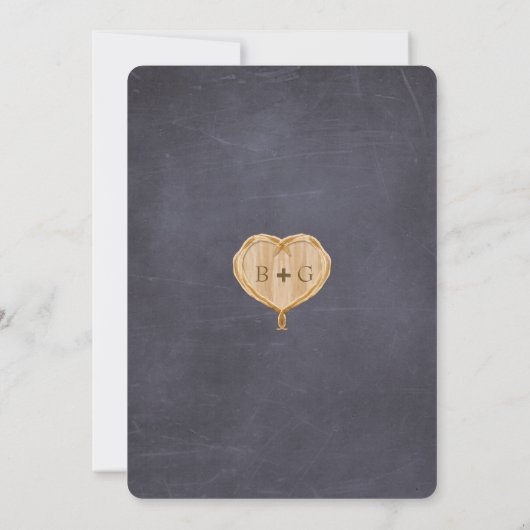 Woodland Animal Creatures, Fox n Vines Weddings Kaart (Achterkant)