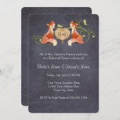 Woodland Animal Creatures, Fox n Vines Weddings Kaart (Voorkant / Achterkant)